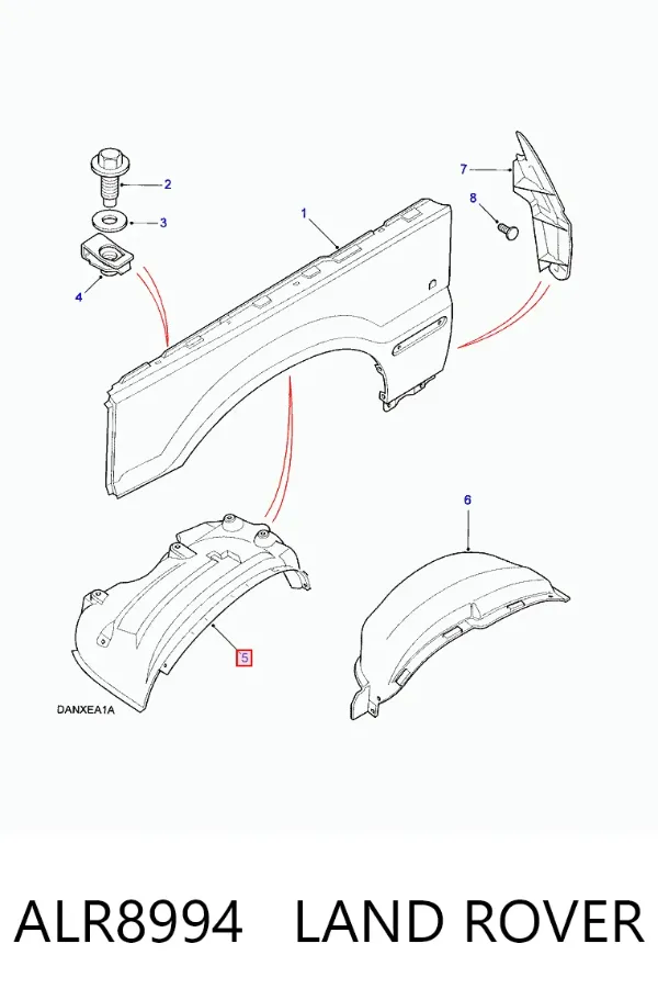 Підкрилок передній правий Land Rover Range Rover II