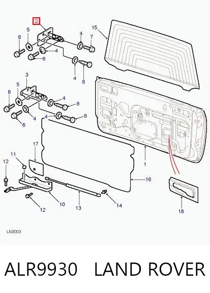 Петля задньої багажної, 3/5 -ої двері ALR9930 Land Rover