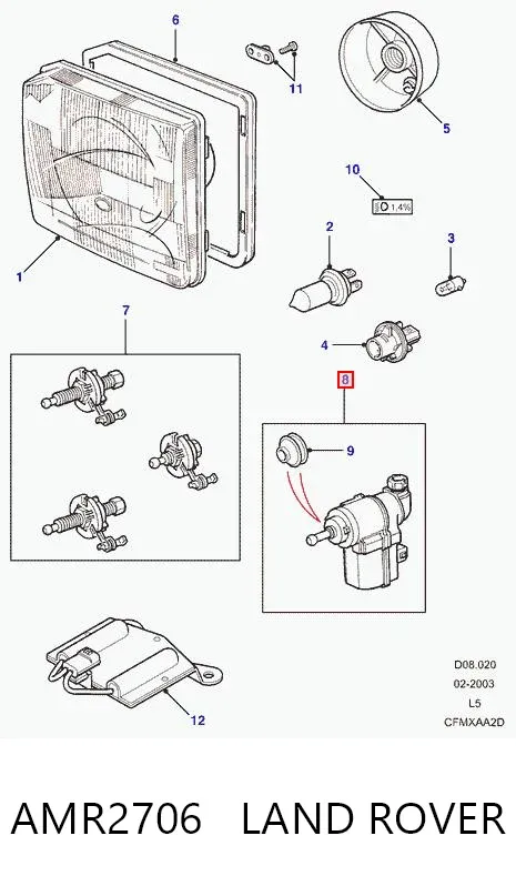Коректор фар Land Rover Discovery II