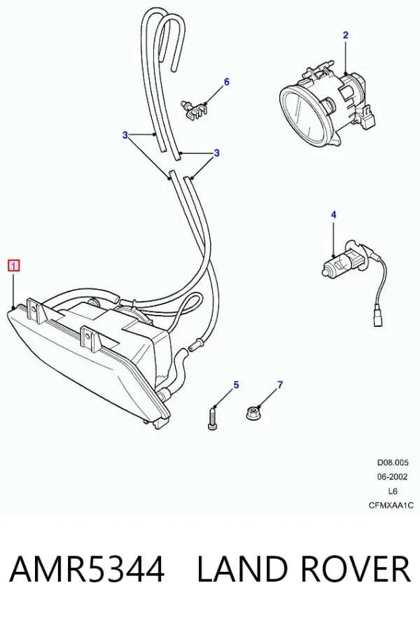 Фара протитуманна, права AMR5344 Land Rover
