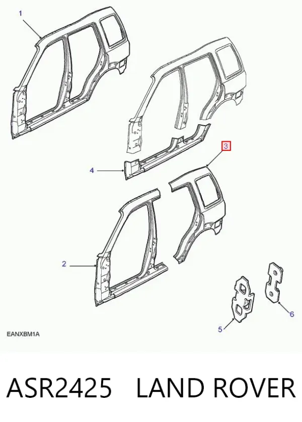 Крило заднє ліве ASR2425 Land Rover