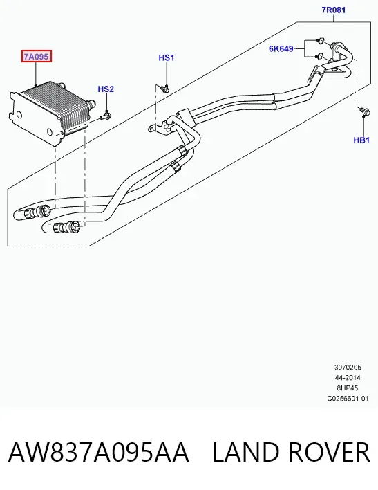 Радіатор охолодження, АКПП AW837A095AA Land Rover