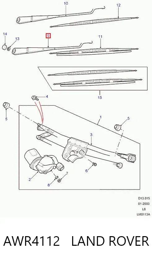 Важіль склоочисника Land Rover Freelander I