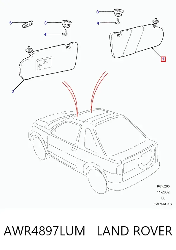 Сонцезахисний козирок Land Rover Freelander I