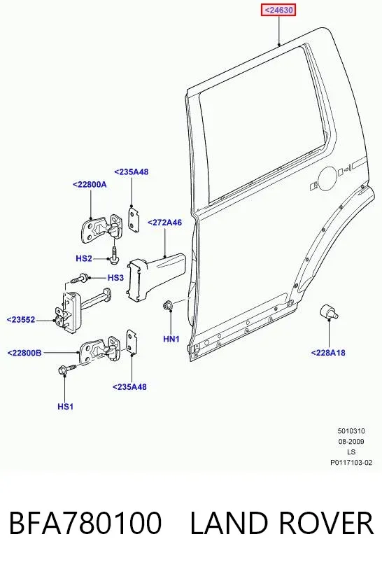 Двері задні, праві Land Rover Discovery III