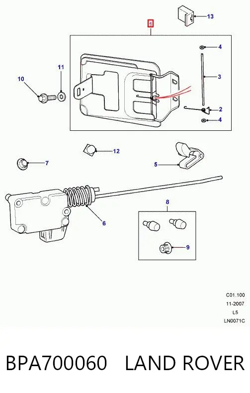 Лючок бензобака BPA700060 Land Rover