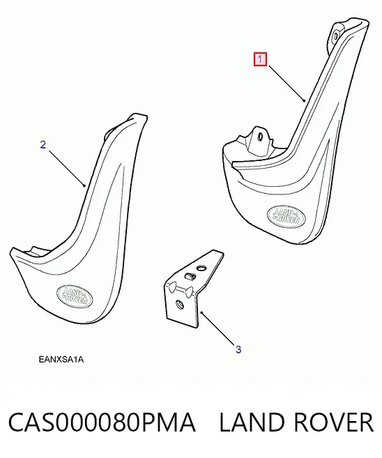 Бризковики передній, правий CAS000080PMA Land Rover