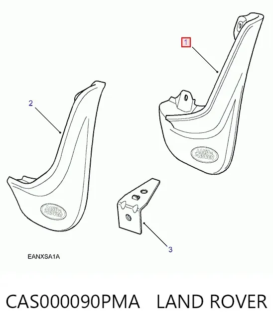 Бризковики передній, лівий CAS000090PMA Land Rover