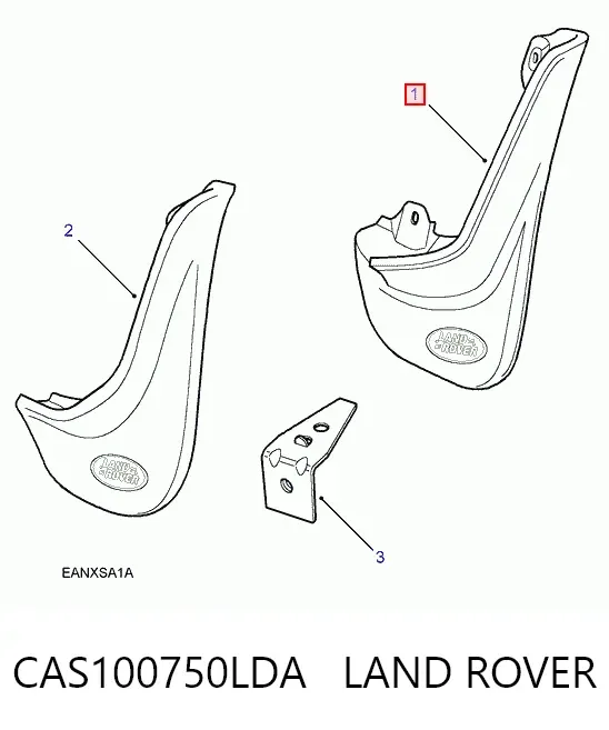 Бризковики передній, лівий CAS100750LDA Land Rover