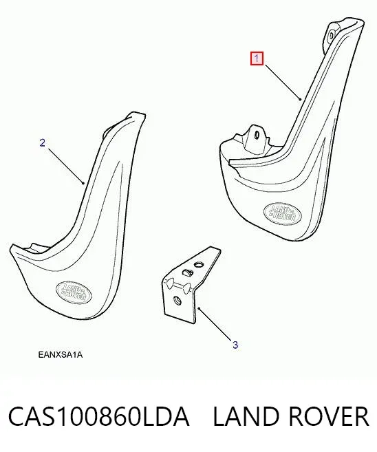 Бризковики передній, правий CAS100860LDA Land Rover