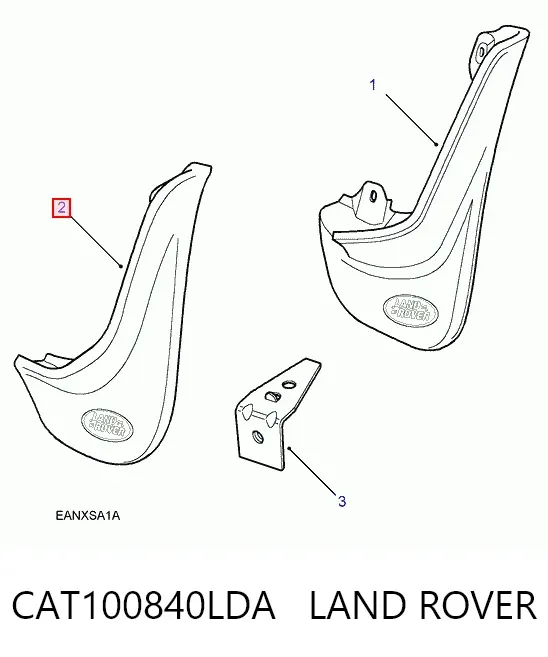 Бризковики задній, правий CAT100840LDA Land Rover