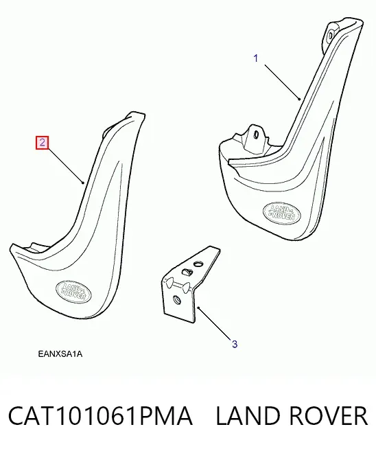 Бризковики задній, правий CAT101061PMA Land Rover