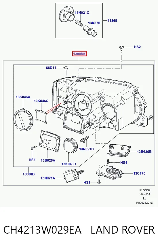 Фара права CH4213W029EA Land Rover