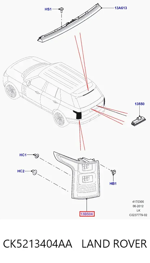 Задня права фара Land Rover Range Rover IV