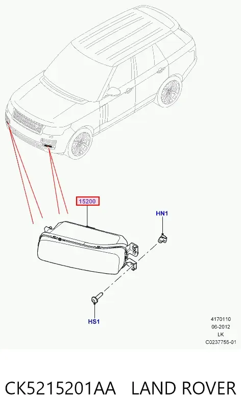 Фара протитуманна, ліва Land Rover Range Rover IV