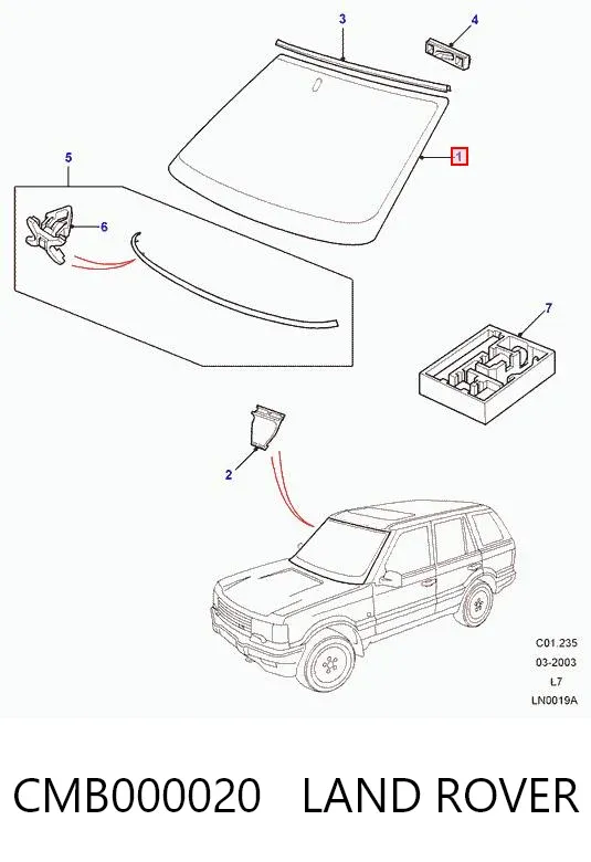 Лобове скло CMB000020 Land Rover