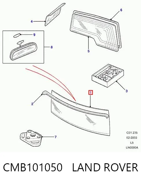 Лобове скло CMB101050 Land Rover