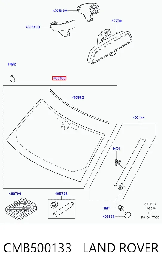 Лобове скло CMB500133 Land Rover