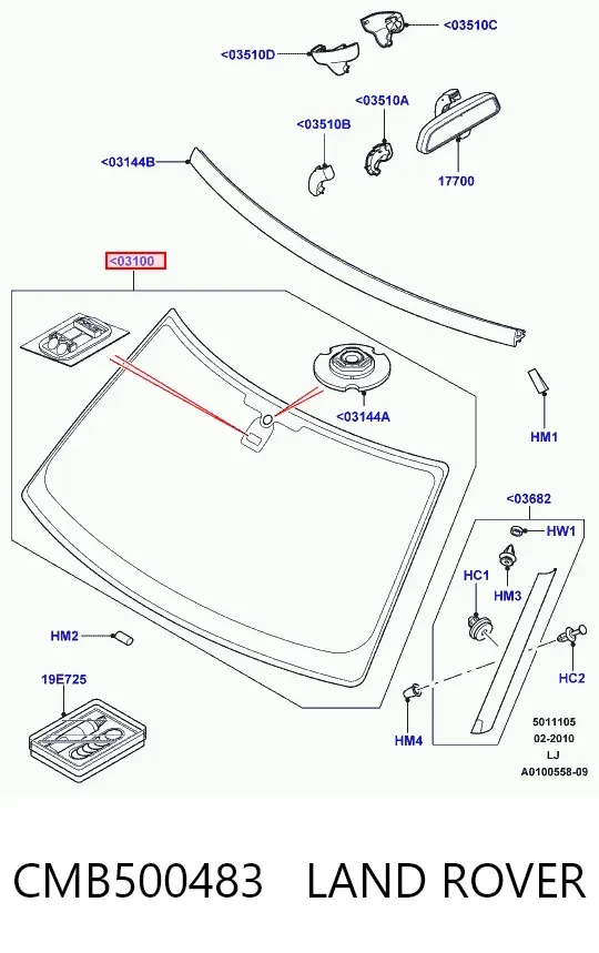 Лобове скло CMB500483 Land Rover