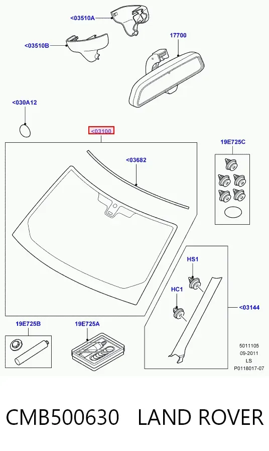 Лобове скло CMB500630 Land Rover