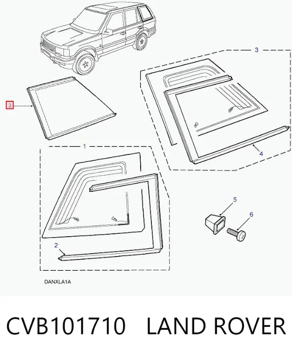 Скло багажного відсіку, ліве CVB101710 Land Rover