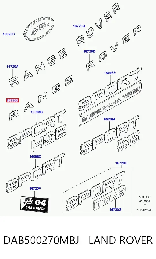 Емблема кришки багажника Land Rover Range Rover SPORT II