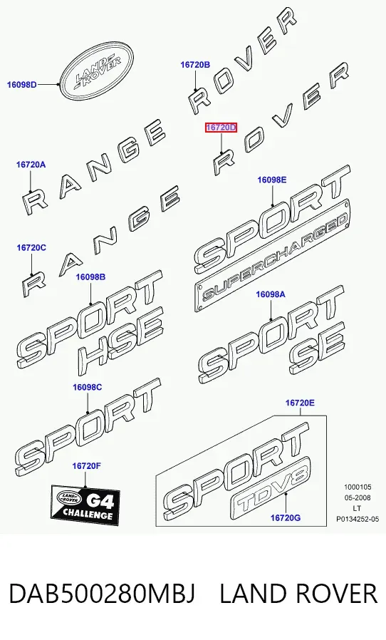 Емблема кришки багажника Land Rover Range Rover SPORT I