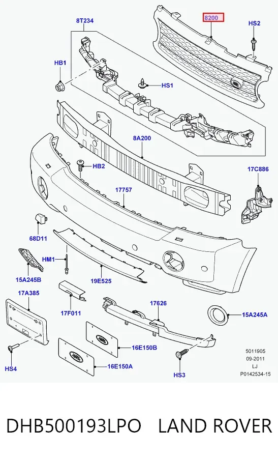 Решітка радіатора Land Rover Range Rover III