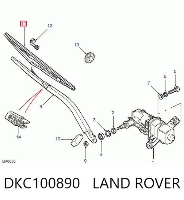 Задня щітка DKC100890 Land Rover