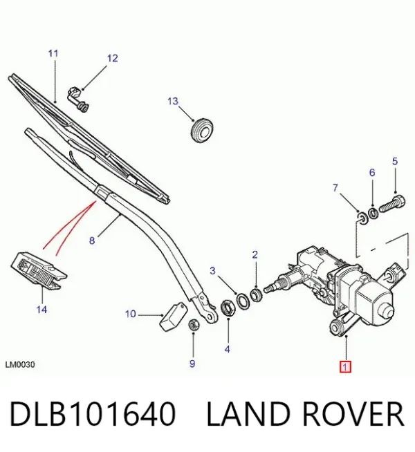 Моторчик заднього склоочисника DLB101640 Land Rover