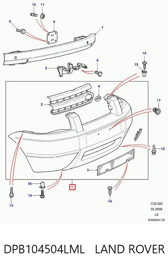 Передній бампер DPB104504LML Land Rover