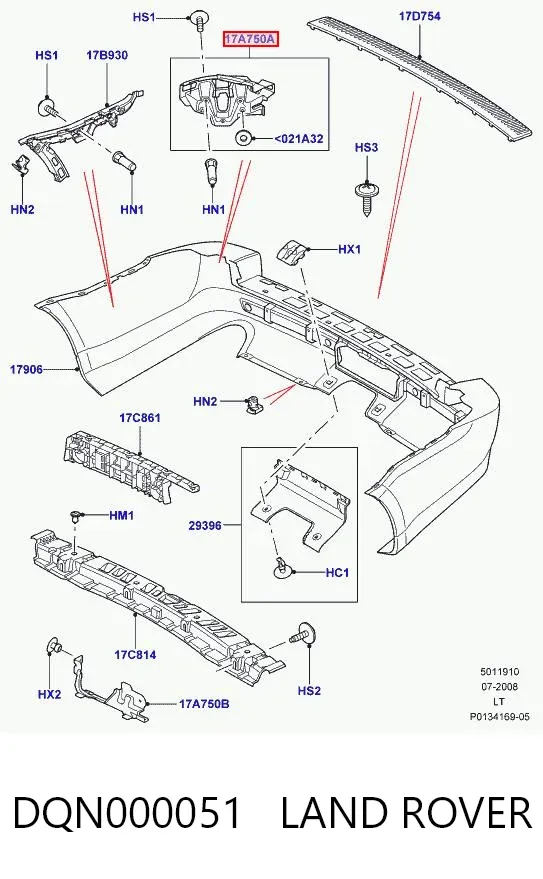 Кронштейн бампера заднього, лівий DQN000051 Land Rover