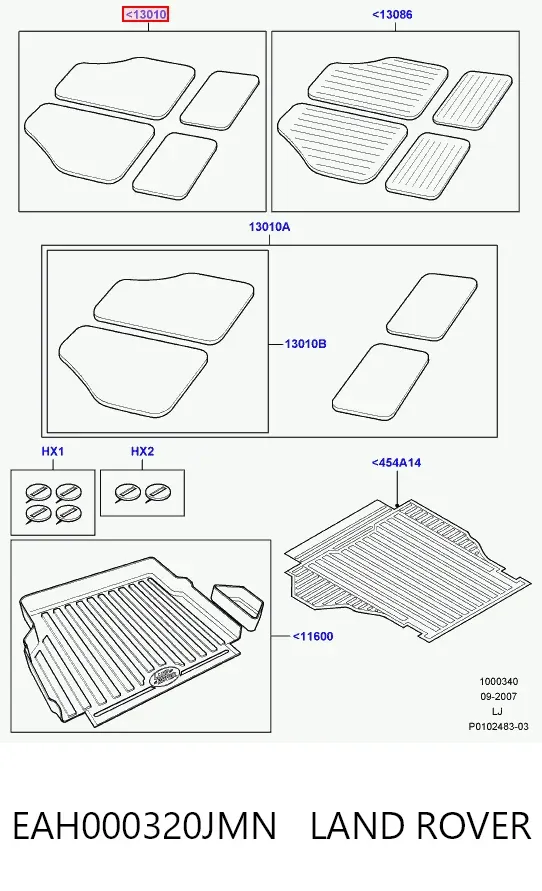Коврики EAH000310JMN Britpart