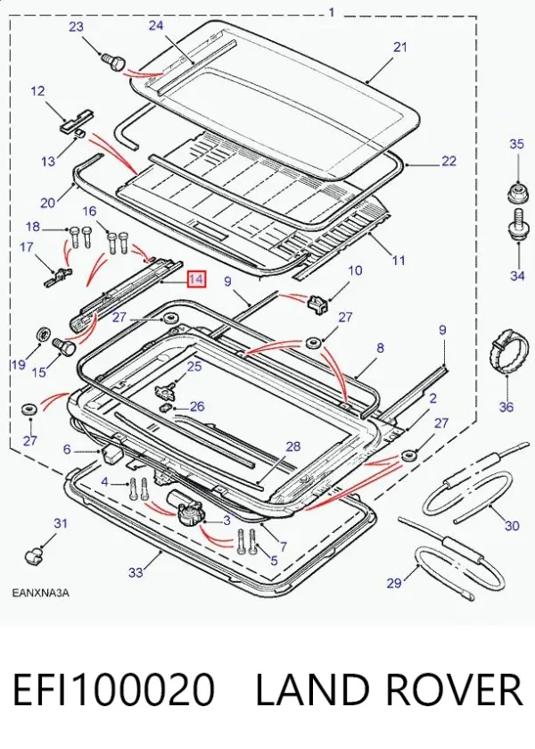 Направляюча люка EFI100020 Land Rover