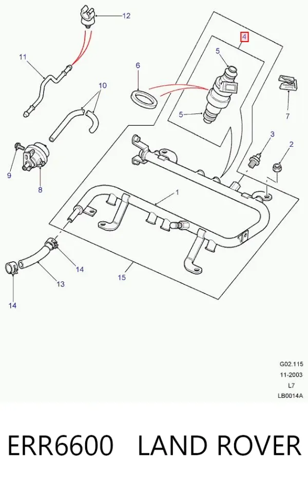 Паливні форсунки ERR6600 Land Rover
