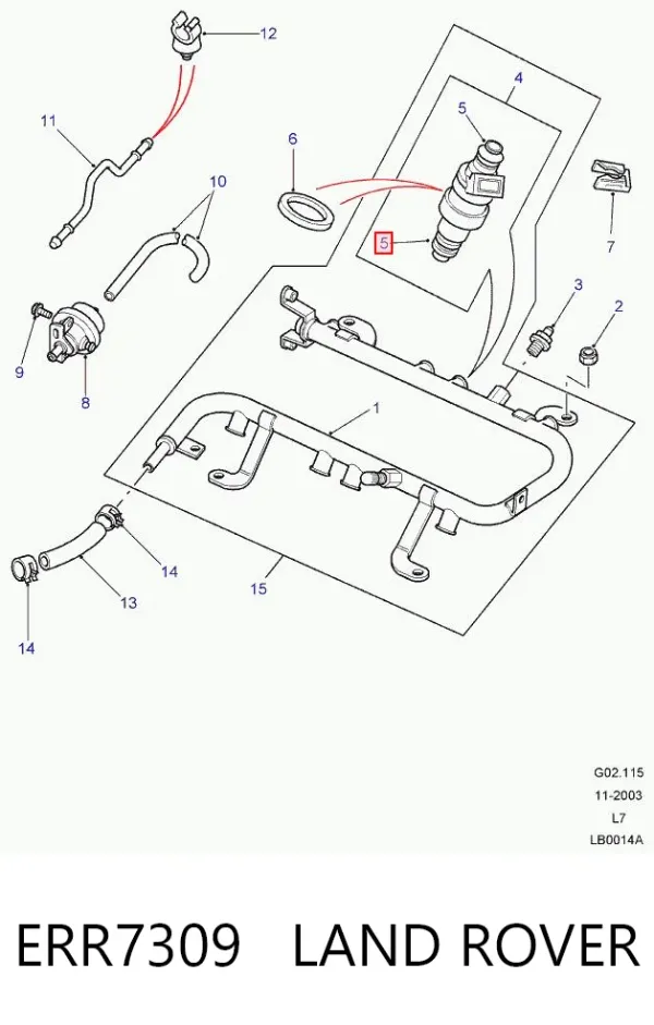 Кільце форсунки ERR7309 Land Rover