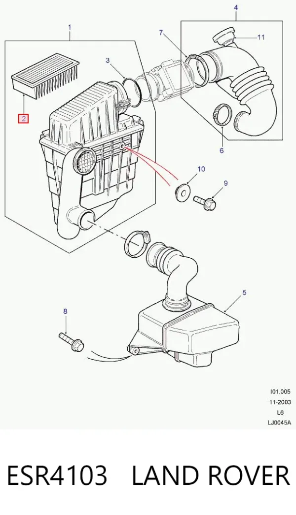 Повітряний фільтр ESR4103 Land Rover