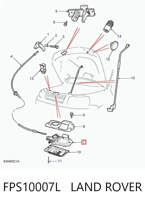 Замок капота Land Rover Freelander I