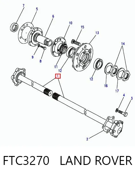 Піввісь задня, права FTC3270 Land Rover
