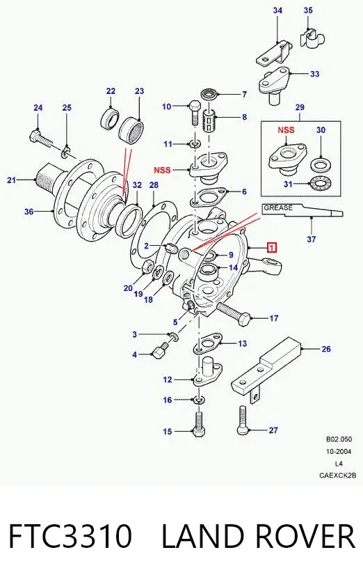 Цапфа - поворотний кулак передній, правий FTC3310 Land Rover