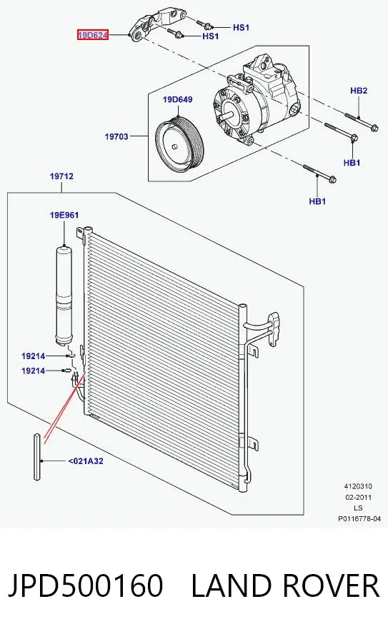 Кронштейн компресора кондиціонера JPD500160 Land Rover