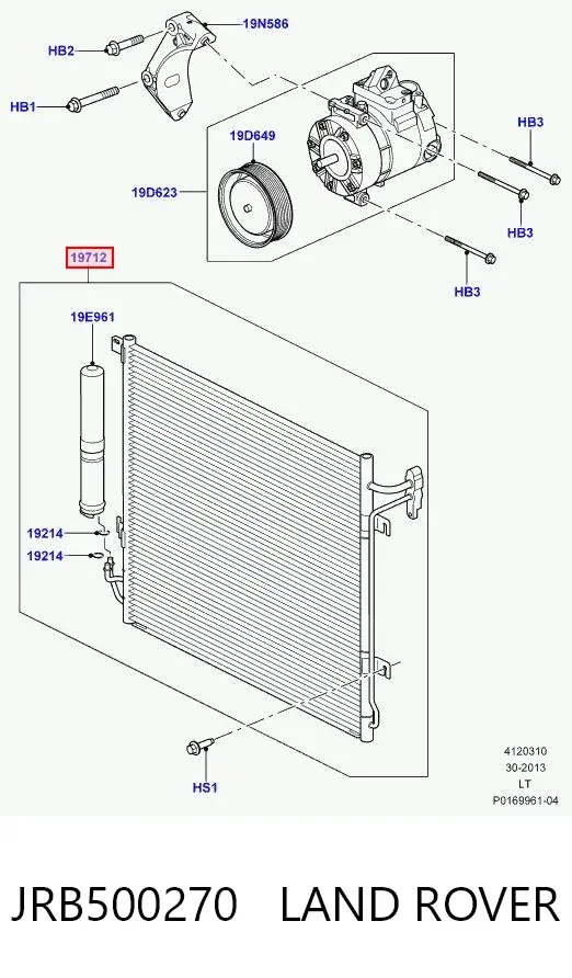 Радіатор кондиціонера JRB500270 Land Rover