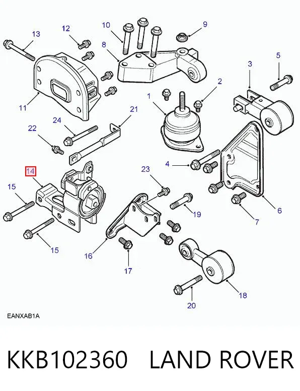 Подушка (опора) двигуна, ліва Land Rover Freelander I