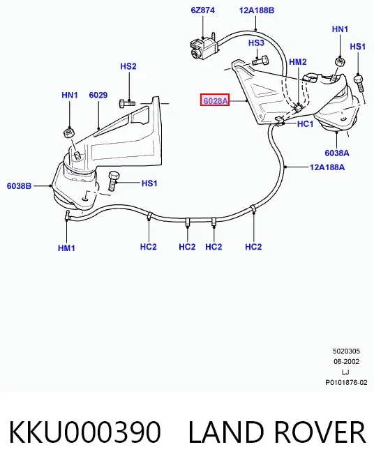 Кронштейн подушки (опори) двигуна, лівої KKU000390 Land Rover