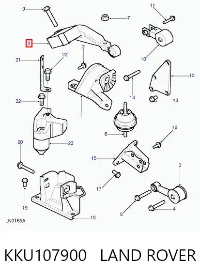 Кронштейн подушки (опори) двигуна, правої KKU107900 Land Rover