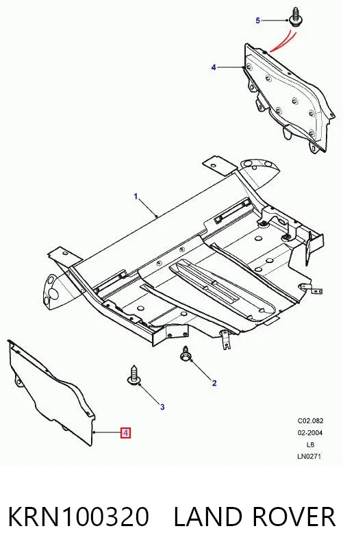 Захист двигуна, правий KRN100320 Land Rover