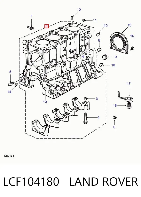 Блок циліндрів двигуна LCF104180 Land Rover