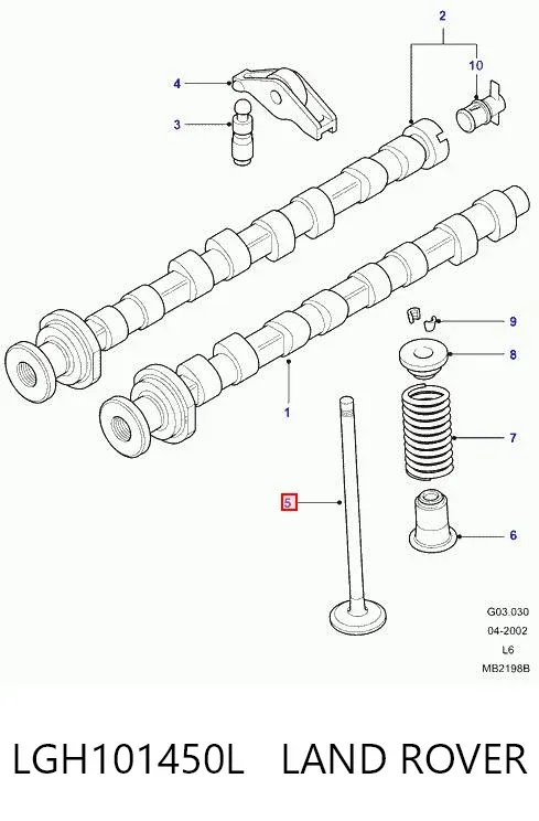 Клапан впускний LGH101450L Land Rover