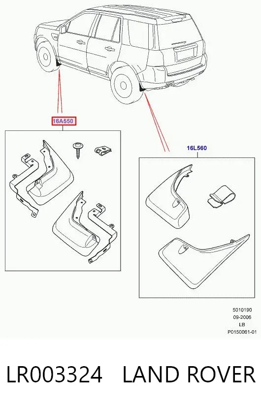 Бризговики передні Land Rover Freelander II