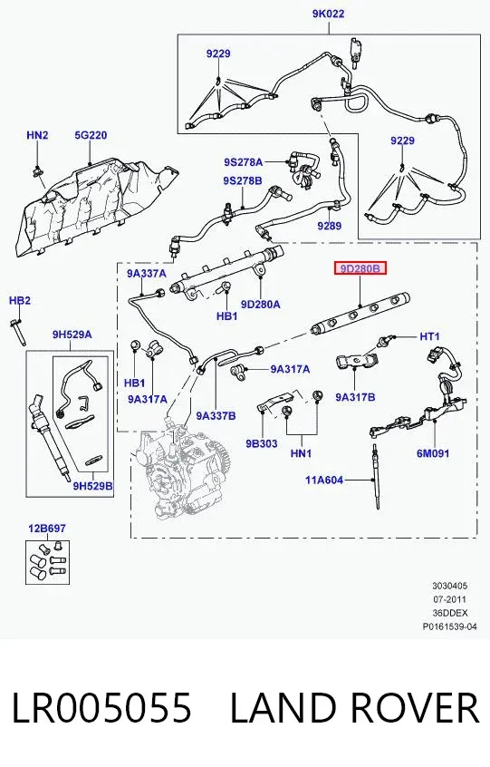 Розподільник палива (рампа) лівий LR005055 Land Rover